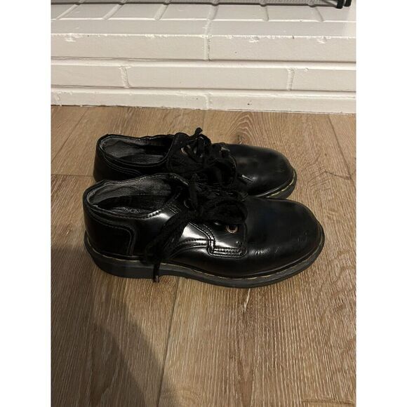Vintage Dr Martens Men's Black Leather Combat Derby Shoes US 5 Doc Martins - Picture 2 of 8